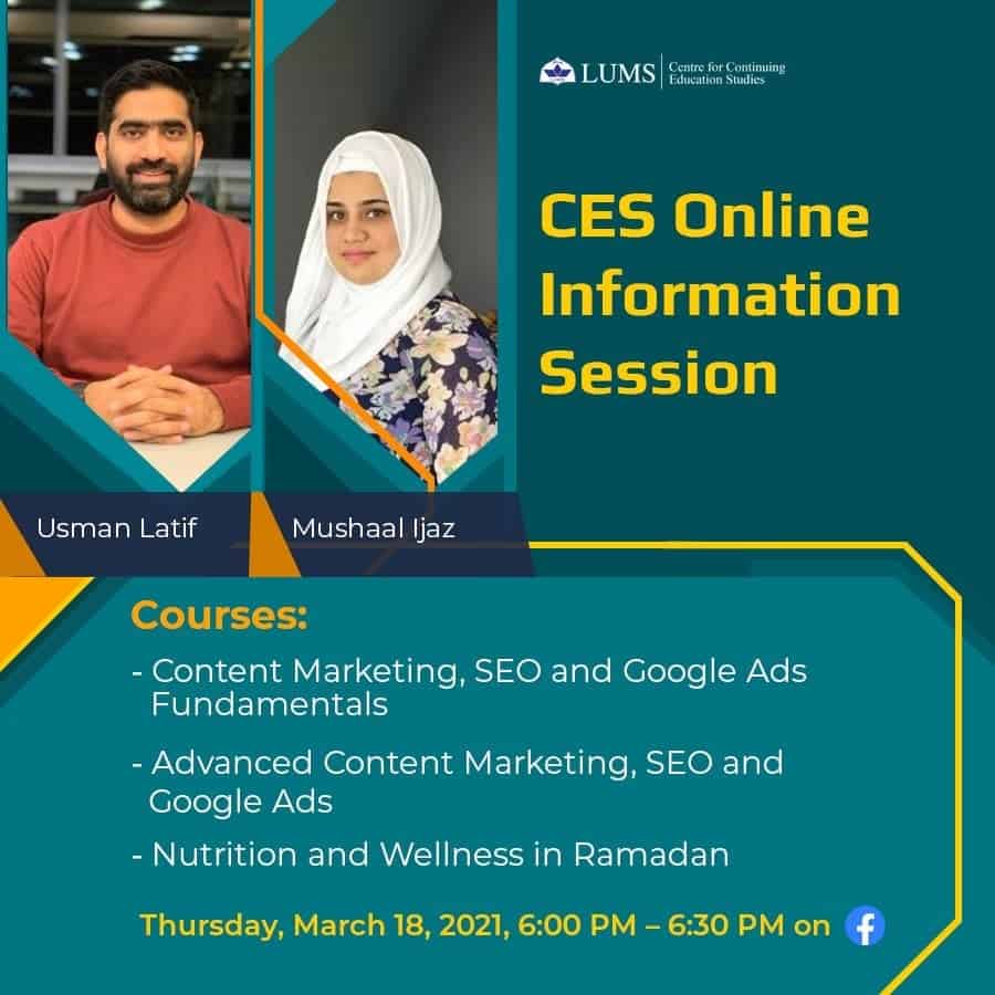 LUMS CES Info Session Banner - Mar 18 2021